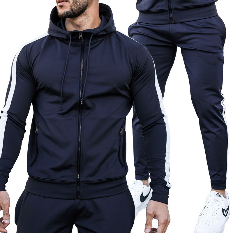 Men's Solid Color Hooded Sports Suit for Casual Wear