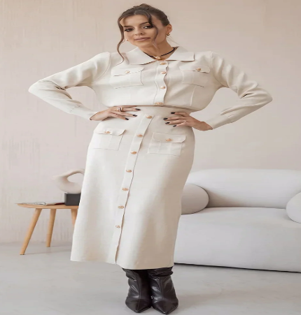 Tessa Polo Collar Skirt Set (One Set)