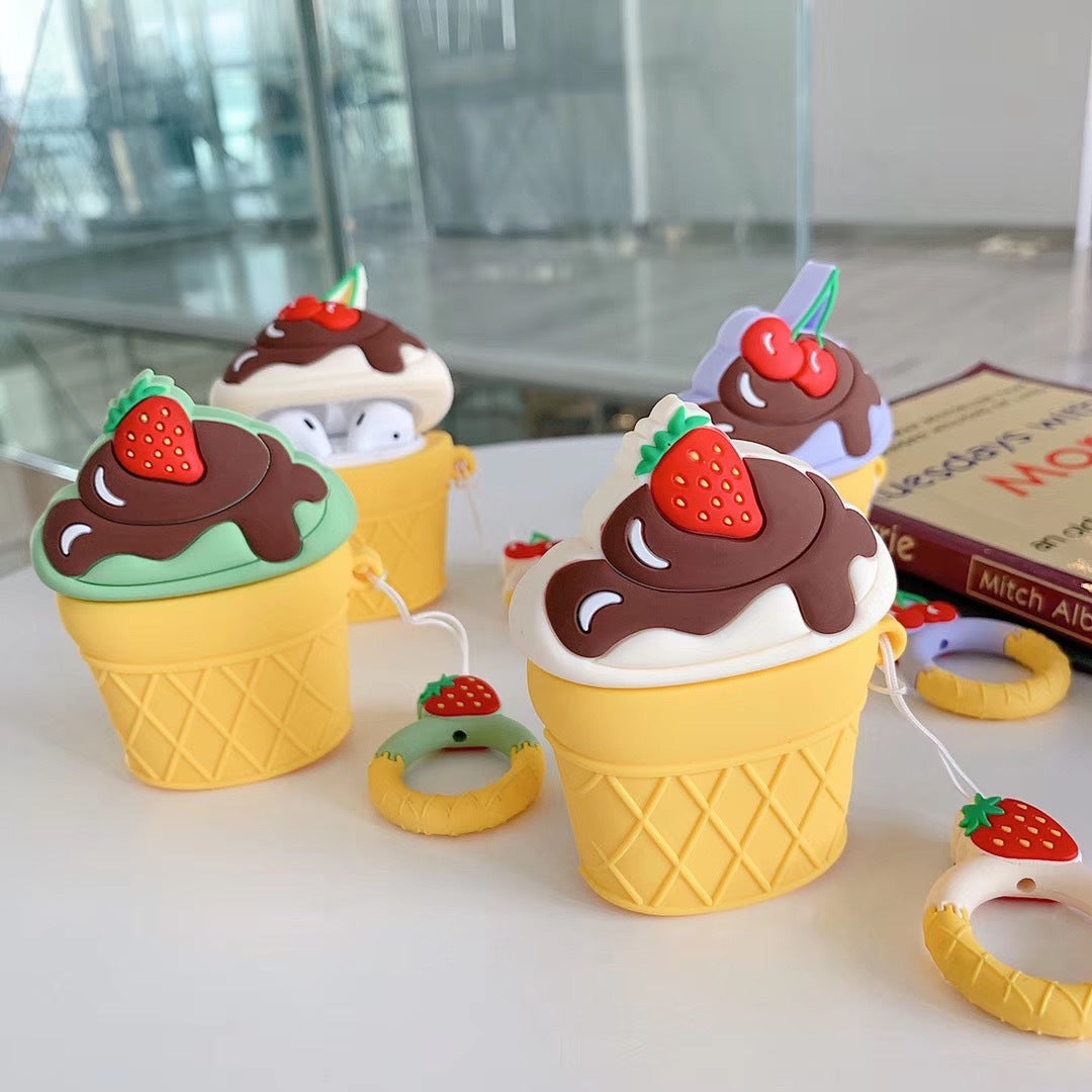 Strawberry Ice Cream Bluetooth Earphone Case Cover
