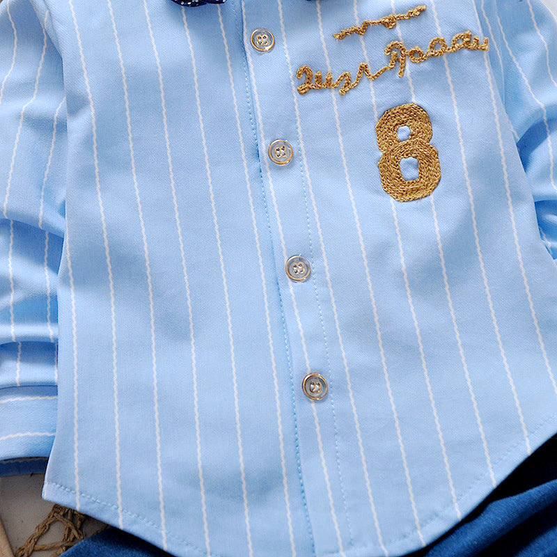 2020 New Boys' Shirt and Long Pants Set (Ages 0-4)