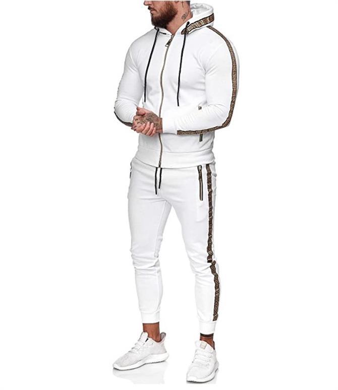 Men's Solid Color Hooded Sports Suit for Casual Wear
