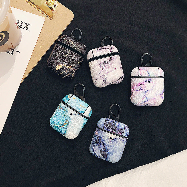 Marble Earphone Case for AirPods 1/2 (PC Leather)