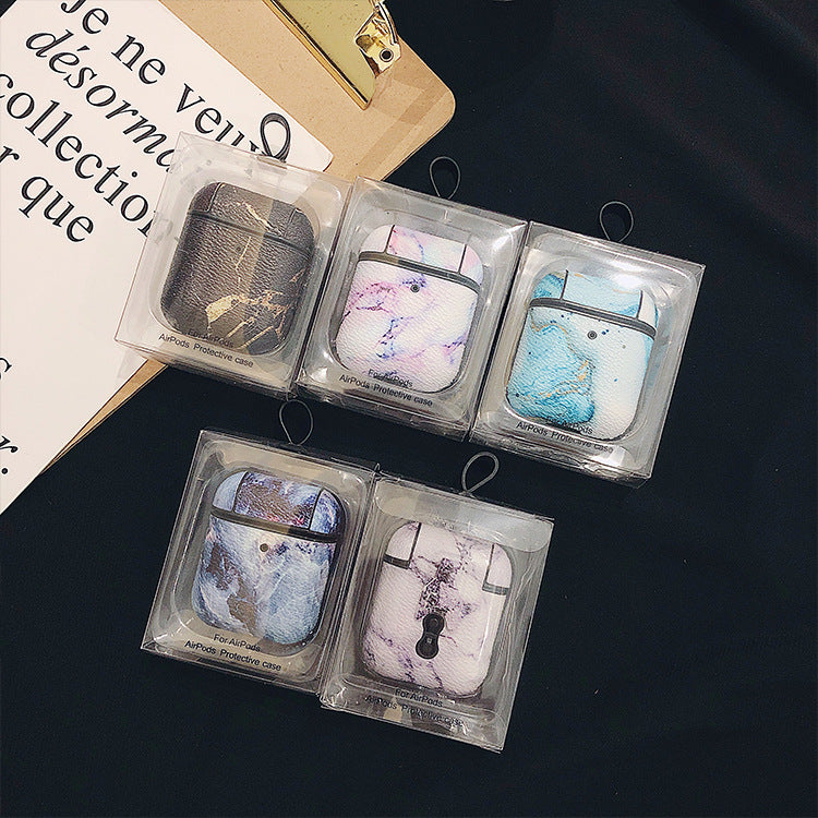 Marble Earphone Case for AirPods 1/2 (PC Leather)