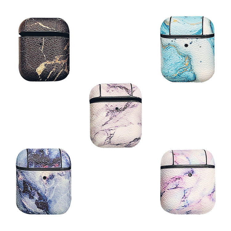 Marble Earphone Case for AirPods 1/2 (PC Leather)
