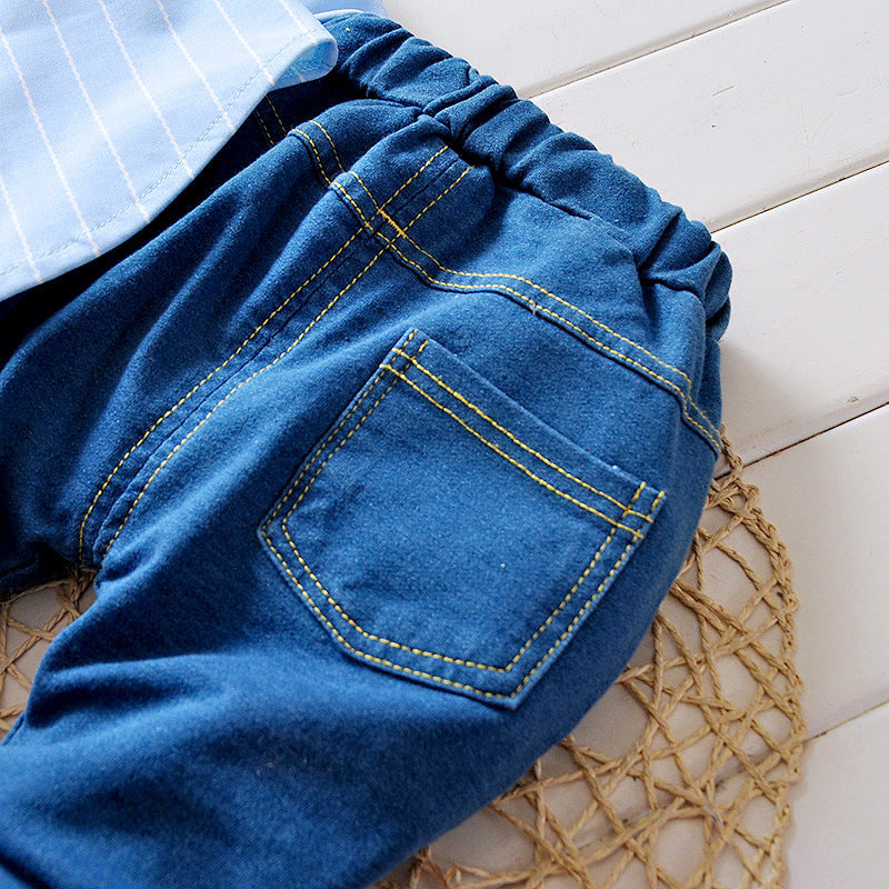 2020 New Boys' Shirt and Long Pants Set (Ages 0-4)