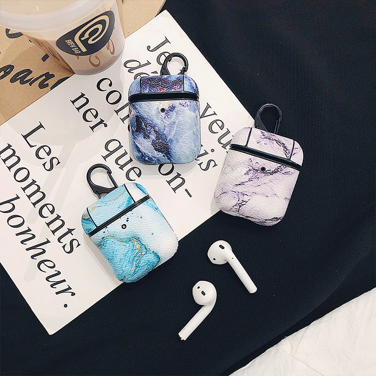 Marble Earphone Case for AirPods 1/2 (PC Leather)